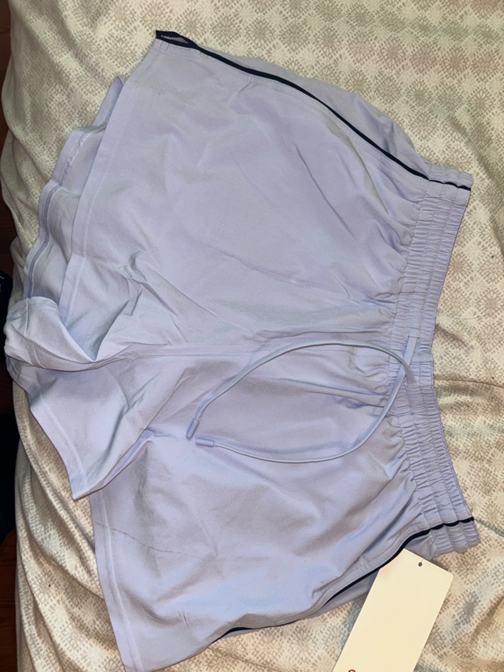 lululemon Lavender Athletic Shorts with Navy Trim